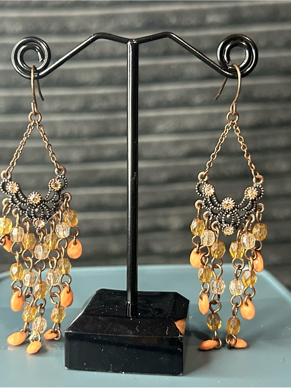 Antique Bronze Boho Chandelier Earrings